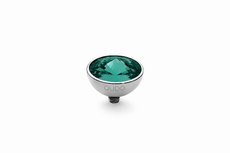 Qudo Silver Topper Bottone 11.5mm - Emerald